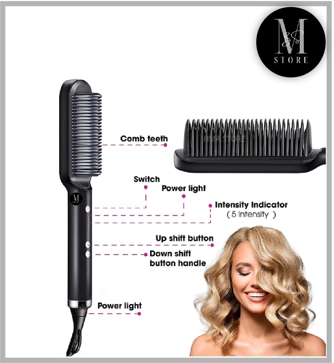 2 In 1 Hair Straightener Brush