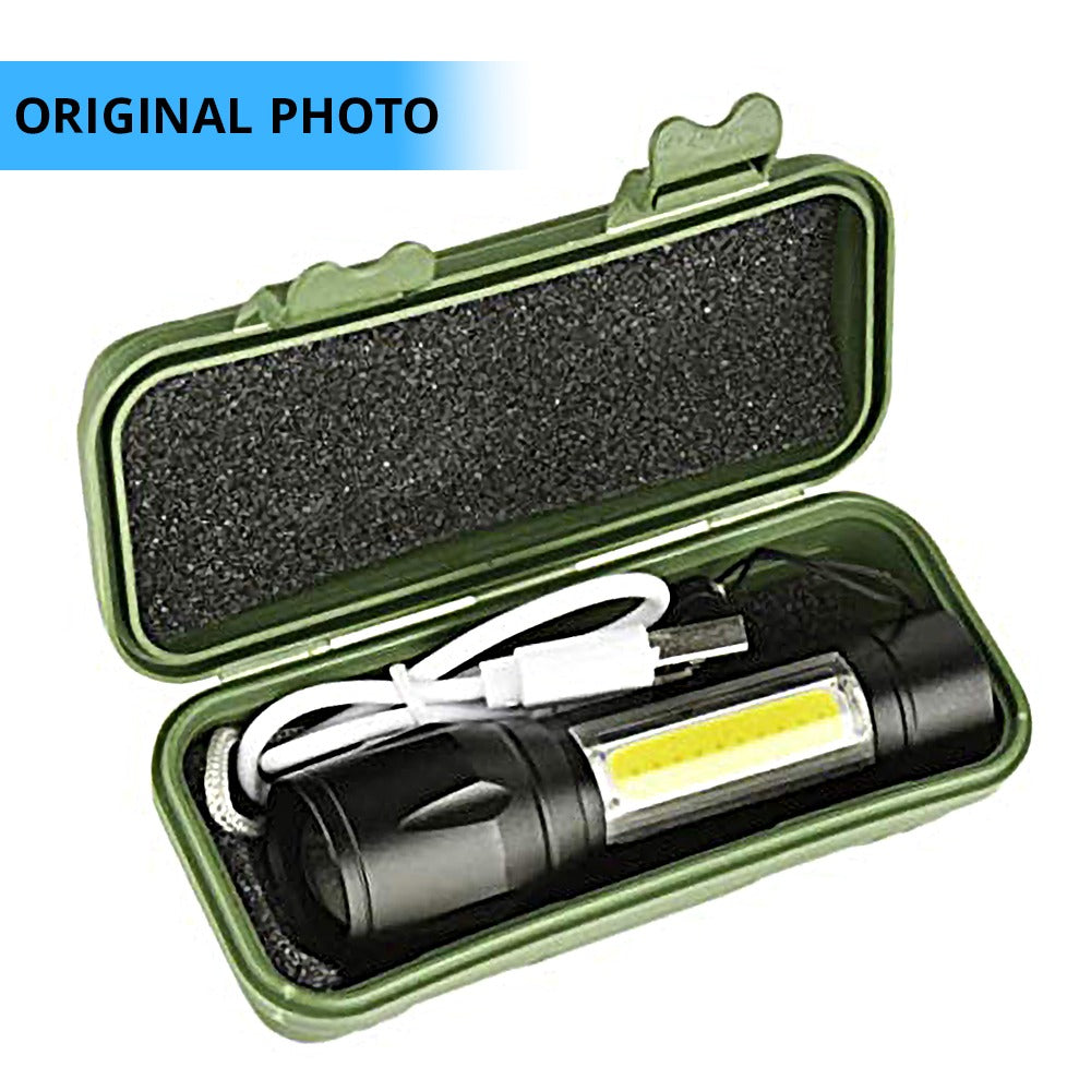 Zoomable Metal COB Flash Light Torch